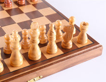 Load image into Gallery viewer, 10 3/4" Magnetic Folding Walnut Chess Set