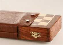 Load image into Gallery viewer, 10" Magnetic Folding Chess Set in Golden Rosewood & Maple in a Leatherette Case