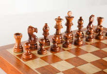 Load image into Gallery viewer, 12" Magnetic Folding Chess Set in Golden Rosewood / Maple with Leatherette Case