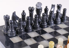 Load image into Gallery viewer, 12in. Marble Chess Set - Black & Light Green Board