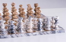 Load image into Gallery viewer, 13" Onyx Chess Set - Grey and Swirled