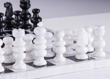 Load image into Gallery viewer, 13" Onyx Chess Set - Marble White and Black