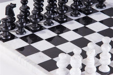 Load image into Gallery viewer, 13" Onyx Chess Set - Marble White and Black