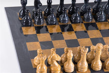 Load image into Gallery viewer, 16" Black and Gold Marble Chess Set