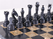 Load image into Gallery viewer, 16" Coral and Black Marble Chess Set