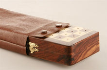 Load image into Gallery viewer, 7.5" Folding Pegged Golden Rosewood Chess Set in Leather Case