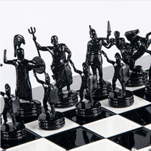 Load image into Gallery viewer, Aluminum Greek Mythology Chess Set - 14"