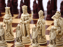 Load image into Gallery viewer, Camelot Chess Pieces by Berkeley - Cardinal Red