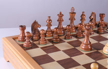 Load image into Gallery viewer, Championship Chess Set and Beech Wood Storage Board Combination