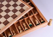 Load image into Gallery viewer, Championship Chess Set and Beech Wood Storage Board Combination