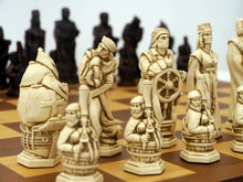 Load image into Gallery viewer, Christopher Columbus Chess Pieces by Berkeley - Russet Brown