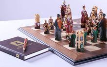 Load image into Gallery viewer, Crusades Chess Set with Maple and Walnut Board