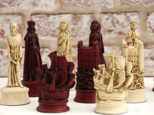 Load image into Gallery viewer, Elizabethan Chess Pieces by Berkeley - Cardinal Red
