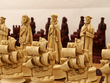 Load image into Gallery viewer, Elizabethan Chess Pieces by Berkeley - Cardinal Red