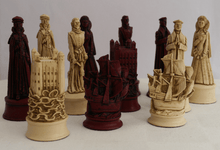 Load image into Gallery viewer, Elizabethan Chess Pieces by Berkeley - Cardinal Red