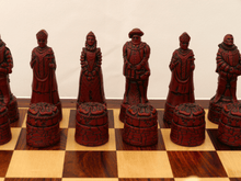 Load image into Gallery viewer, English Chess Pieces by Berkeley - Cardinal Red