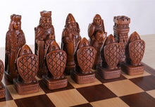 Load image into Gallery viewer, House of Hauteville Chess Set and Board Combo - Antique White and Brown Marble