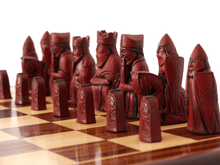 Load image into Gallery viewer, Isle of Lewis Chess Pieces by Berkeley - Cardinal Red
