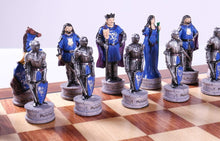 Load image into Gallery viewer, King Arthur Chess Set on Padauk Board