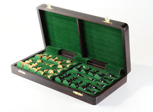 Load image into Gallery viewer, Large 15 3/4" Folding Magnetic Rosewood/Maple Chess Set in Leatherette Case