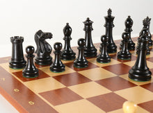 Load image into Gallery viewer, Large Staunton Wooden Chess Set Combo - Black Lacquer