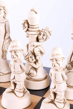 Load image into Gallery viewer, Hollywood's Golden Age Chess Set on Birdseye Maple Board
