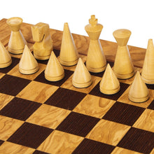 Load image into Gallery viewer, Modern Style Olive Burl Chess Set - 16"