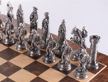 Load image into Gallery viewer, Pewter Medieval Chess Set