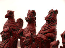 Load image into Gallery viewer, Royal Beasts Chess Pieces by Berkeley - Cardinal Red
