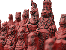 Load image into Gallery viewer, Royal Beasts Chess Pieces by Berkeley - Cardinal Red
