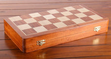 Load image into Gallery viewer, SCRATCH & DENT: Large 18" Folding Magnetic Rosewood/Maple Chess Set in Leatherette Case
