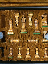 Load image into Gallery viewer, Stitched Leather Chess Box Velvet Tray Style - up to 4" Pieces