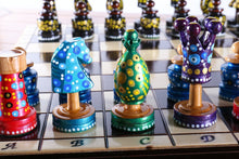 Load image into Gallery viewer, Sydney Gruber Painted 20" Large King's Inlaid Chess Set #1