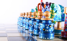 Load image into Gallery viewer, Sydney Gruber Painted 20" Large King's Inlaid Chess Set #1