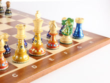 Load image into Gallery viewer, Sydney Gruber Painted Club Chess Set Combo #2 in Multicolor vs Black