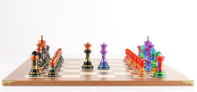 Load image into Gallery viewer, Sydney Gruber Painted Club Chess Set Combo #3 in Multicolor vs Black