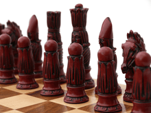 Load image into Gallery viewer, Victorian Chess Pieces by Berkeley - Cardinal Red