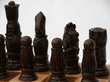 Load image into Gallery viewer, Victorian Chess Pieces by Berkeley - Russet Brown