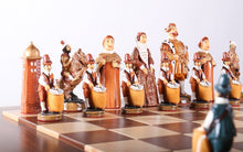 Load image into Gallery viewer, Tudor Kings and Queens by Studio Anne Carlton - Chess Set on Natural Edge Hardwood