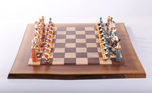 Load image into Gallery viewer, Tudor Kings and Queens by Studio Anne Carlton - Chess Set on Natural Edge Hardwood
