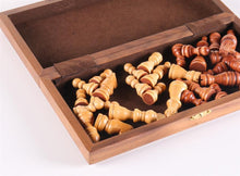 Load image into Gallery viewer, 10 3/4&quot; Magnetic Folding Walnut Chess Set
