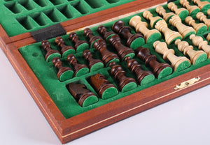 10.5" Magnetic Wooden Travel Chess Game