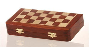 10" Magnetic Folding Chess Set in Blood Rosewood & White Maple