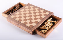 Load image into Gallery viewer, 10&quot; Travel Walnut Wood Chess Set
