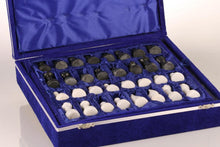 Load image into Gallery viewer, 12&quot; Black and White Marble Chess Set

