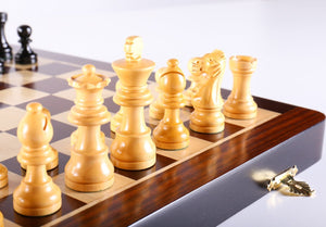 12" Magnetic Folding Chess Set in Rosewood Boxwood