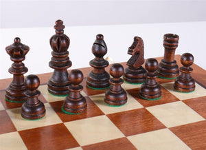 13 3/4" Olympic Small Intarsy Wooden Chess Set