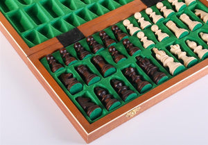 13 3/4" Olympic Small Intarsy Wooden Chess Set
