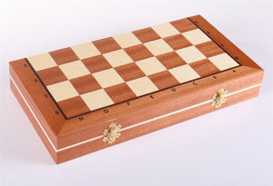 13 3/4" Olympic Small Intarsy Wooden Chess Set