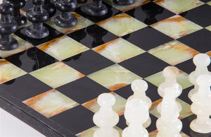 13" Onyx Chess Set - Black and Green